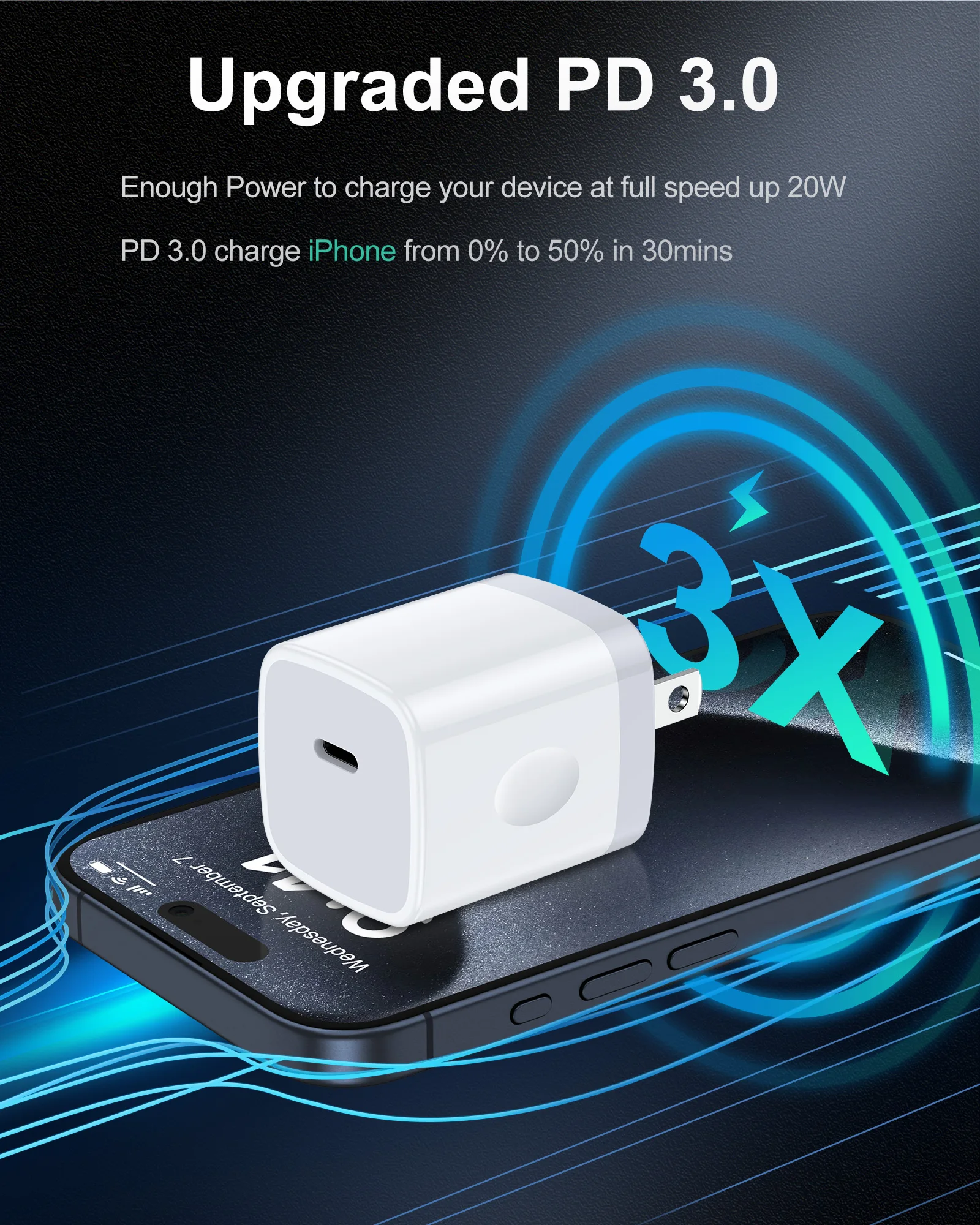 Samsung Galaxy S24 USB C Fast Charger Block, 2Pack 20W PD3.0 Apple Wall Plug Charging Cube, 5V 3A USBC Power Adapter for iPhone