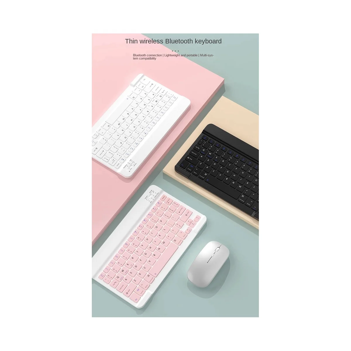 Mini Wireless Bluetooth Keyboard Phone Tablet PC Portable Bluetooth Keyboard Mouse for Samsung Xiaomi Android Apple A
