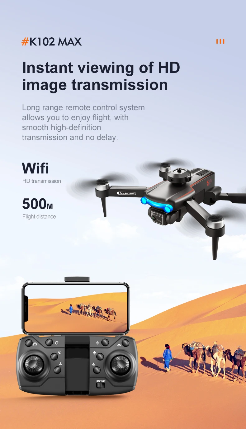 KBDFA K102 Pro Mini Drone 4K HD Camera Optical Flow Drones Aerial Photography Quadcopter Obstacle Avoidance WIFI FPV Dron RC Toy