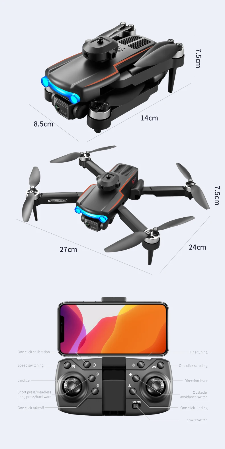 KBDFA K102 Pro Mini Drone 4K HD Camera Optical Flow Drones Aerial Photography Quadcopter Obstacle Avoidance WIFI FPV Dron RC Toy